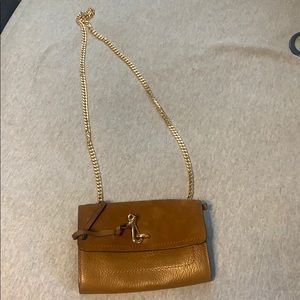 Vince Camuto cognac leather gold purse